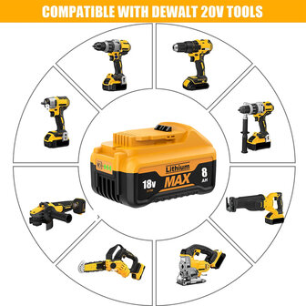 Dewalt DCB182 XR 8000mAh accu